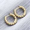 Brass Twisted Rope Chunky Hinged Huggie Hoop Earrings for Women X-EJEW-P196-25G-3
