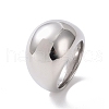 304 Stainless Steel Chunky Dome Finger Ring for Men Women X-STAS-E168-09P-1