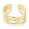 Rack Plating Brass Criss Cross Cuff Rings RJEW-B044-02G-2