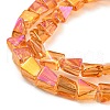 Full Rainbow Plated Electroplate Transparent Glass Beads Strands EGLA-G037-06A-FR02-3
