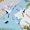 2Pcs 2 Style Crane Pattern Water Soluble Computerized Embroidery Cloth Sew on Appliques PATC-FG0001-67B-4