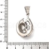 316L Stainless Steel Tibetan Style Rhinestone Pendants STAS-D096-01A-AS-3