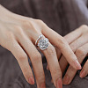 Brass Adjustable Cuff Rings for Women FS-WGE7B51-01-1