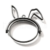Rabbit Rotatable Alloy Swivel Open Back Bezel Pendants PALLOY-I223-19B-1
