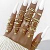 22Pcs Alloy with Plastic Pearl Finger Rings WG2E3D2-08-1
