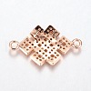 Chinese Knot Connector Brass Micro Pave Cubic Zirconia Links ZIRC-I017-04RG-2