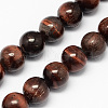 Natural Red Tiger Eye Stone Bead Strands G-R193-08-6mm-1