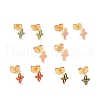 Enamel Star Stud Earrings with 316L Surgical Stainless Steel Pins EJEW-P204-01G-1