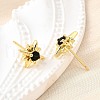 Star Brass Micro Pave Cubic Zirconia Stud Earrings EJEW-G433-01G-01-3