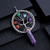 Natural Amethyst Chakra Tree of Life Big Pendants PW-WG3A20C-02-1