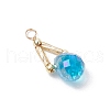 Transparent Glass Beads with Electroplate Non-magnetic Synthetic Hematite Beads and Glass Twisted Bugle Beads and Eco-Friendly Copper Wire Pendants PALLOY-JF03618-01-4
