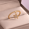 Brass Micro Pave Cubic Zirconia Finger Rings for Women SB7681-2-1