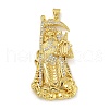 Rack Plating Brass Micro Pave Cubic Zirconia Pendants KK-I718-07G-1