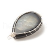 Natural Crackle Agate Pendants PALLOY-JF01526-01-5