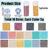 SUNNYCLUE 80G 16 Colors 12/0 Imitation Jade Glass Seed Beads SEED-SC0001-30D-2