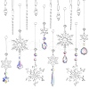 16Pcs Glass Snowflake Christmas Tree Hanging Ornaments PW-WG46191-01-1