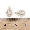 Brass Micro Pave Clear Cubic Zirconia Pendants KK-K351-41G-3