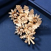 Malus Spectabilis Alloy Rhinestone Brooches for Backpack Clothes PW-WG79A77-01-4