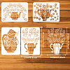 4Pcs 4 Styles PET Hollow Out Drawing Painting Stencils DIY-WH0394-0136-2