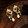Vintage S925 Sterling Silver Clear Cubic Zirconia Queen Dangle Stud Earrings UP7038-4