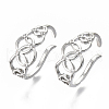 Brass Micro Pave Clear Cubic Zirconia Cuff Earrings EJEW-S201-203P-NF-1