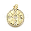 Rack Plating Brass Micro Pave Cubic Zirconia Pendants KK-K401-60A-G-1