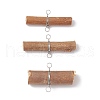 Wooden Sticks Connector Charms PALLOY-JF03394-01-1