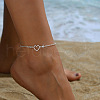 Alloy Heart Link Anklets WG37F25-05-1