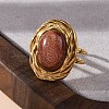 Oval Synthetic Goldstone Finger Rings RJEW-M063-01G-19-5