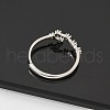 Constellations Rhodium Plated 925 Sterling Silver Micro Pave Clear Cubic Zirconia Adjustable Rings for Women RJEW-P130-01P-B-3