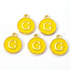 Golden Plated Alloy Enamel Charms ENAM-S118-09G-1