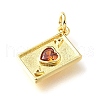 Brass Micro Pave Cubic Zirconia Pendants KK-V007-005G-04-2