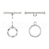 2Pcs 2 Style 925 Sterling Silver Toggle Clasps STER-TA0001-07-8