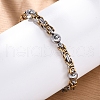 201 Stainless Steel Byzantine Chain Bracelets BJEW-B078-158GP-4