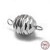 Anti-Tarnish Rhodium Plated 925 Sterling Silver Magnetic Clasps STER-L057-014P-4