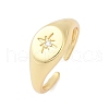 Brass Micro Pave Clear Cubic Zirconia Cuff Rings for Women RJEW-U048-01G-4