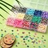 15 Colors Handmade Polymer Clay Beads Strands CLAY-YW0001-45-6