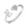 Adjustable Brass Rhinestone Cuff Rings for Women FS-WGEAD33-05-1