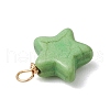 Dyed Synthetic Turquoise Copper Wire Wrapped Vortex Star Pendants PALLOY-JF03587-01-5