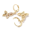 Real 18K Gold Plated Brass Dangle Leverback Earrings EJEW-L269-032G-2