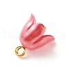 Spray Paint ABS Plastic Imitation Pearl Charms PALLOY-JF01603-03-5