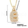 Elegant Brass Micro Pave Clear Cubic Zirconia 3D Initial Necklaces DV4415-4-1
