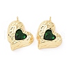 Brass Micro Pave Green Cubic Zirconia Pendants KK-E068-VC454-2