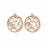 Brass Micro Pave Clear Cubic Zirconia Pendants KK-S356-757-1