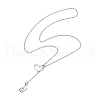 Adjustable 304 Stainless Steel Cable Chain Lariat Necklaces NJEW-JN05186-4