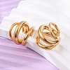 Triple C-Shaped 304 Stainless Steel Cuff Earrings EJEW-A131-04D-G-2