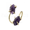 Natural Amethyst Cuff Rings RJEW-B122-02G-03-4