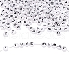 200Pcs 2 Style White Acrylic Enamel Beads SACR-YW0001-04-3