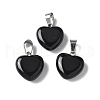 Natural Black Agate Pendants X-G-I311-A16-01-1