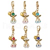 Angel Glass Beaded & Alloy Pendant Decorations HJEW-MZ00193-2
